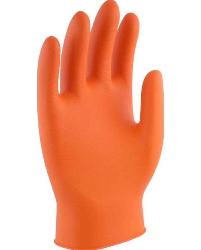 GUANTES NITRILO T-XL POWER NARANJA SANTEX CAJA 50UDS.