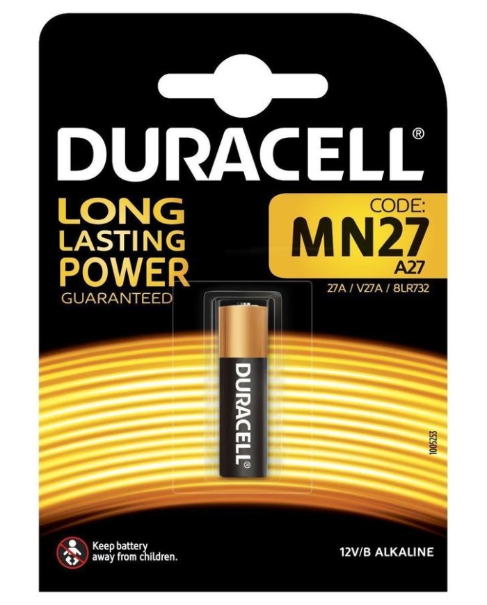 PILA DURACELL ESPECIAL MN27 12V. B/1UD.