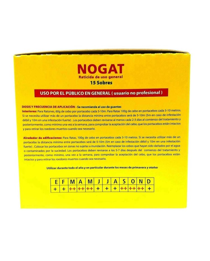RATICIDA NOGAT (SOBRES 10 GRS.) CAJA 15 UDS.