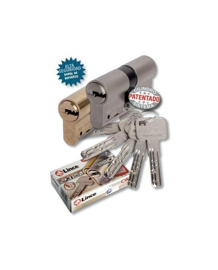 CILINDRO LINCE LATONADO SEGURIDAD C-653030-L DOBLE EMBRAGUE