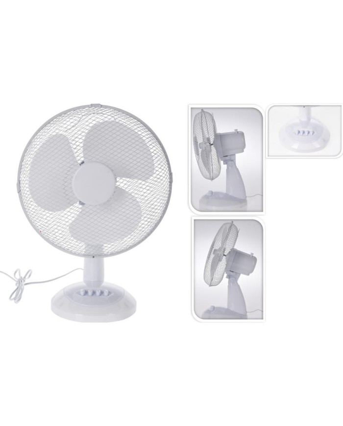 VENTILADOR SOBREMESA 35W. 34CM. BLAN. HE
