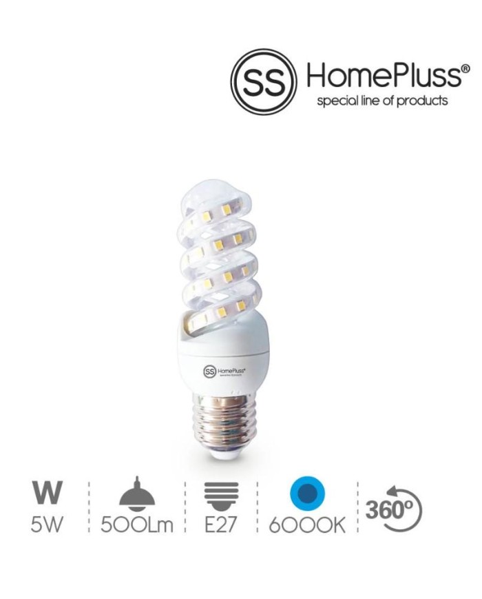 LAMPARA ESPIRAL 5W. E27 6000K GSC
