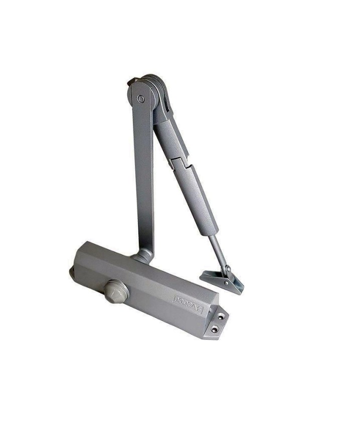 CIERRAPUERTAS DORCAS DC2-H-202 CON RETENEDOR PLATA (HOJA 110CM-85 KG).
