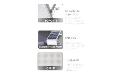 FOCO SOLAR VARTA C/MANDO DIST.50W. 6500K
