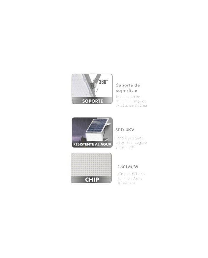 FOCO SOLAR VARTA C/MANDO DIST.50W. 6500K