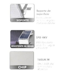 FOCO SOLAR VARTA C/MANDO DIST.50W. 6500K