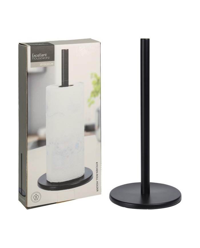 PORTARROLLO EH NEGRO PAPEL COCINA 32CMS.
