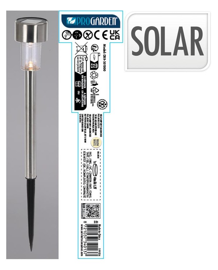 LED SOLAR JARDIN 36CMS.