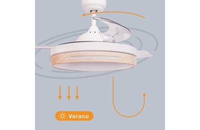 VENTILADOR TECHO 36W.107CM.BL/MADERA GSC