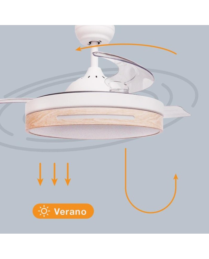 VENTILADOR TECHO 36W.107CM.BL/MADERA GSC