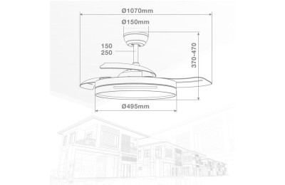 VENTILADOR TECHO 36W.107CM.BL/MADERA GSC