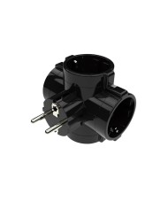 LADRON 4 ENCHUFES NEGRO SIN INTERRUPTOR GSC