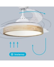 VENTILADOR TECHO 36W. 107CMS. BLANCO/MADERA GSC