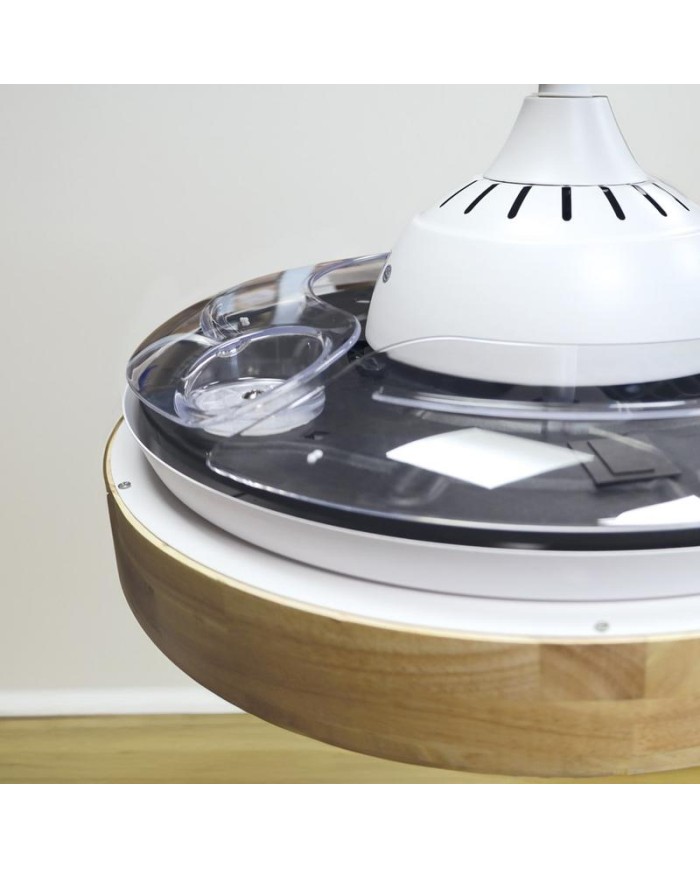 VENTILADOR TECHO 36W. 107CMS. BLANCO/MADERA GSC