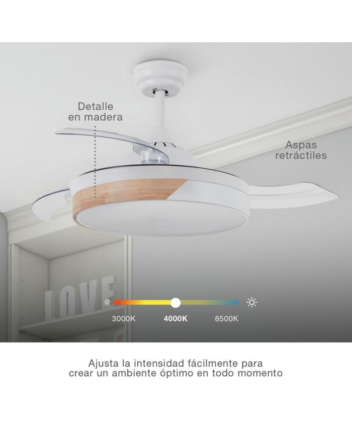VENTILADOR TECHO 36W.107CM. BLANCO GSC