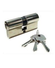 CILINDRO YALE NIQUELADO 80 MM. LEVA CORTA 40X40 LLAVES IGUALES