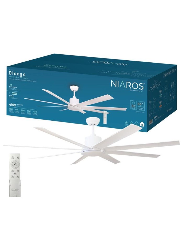 VENTILADOR TECHO 49W.165CM.BLANCO GSC