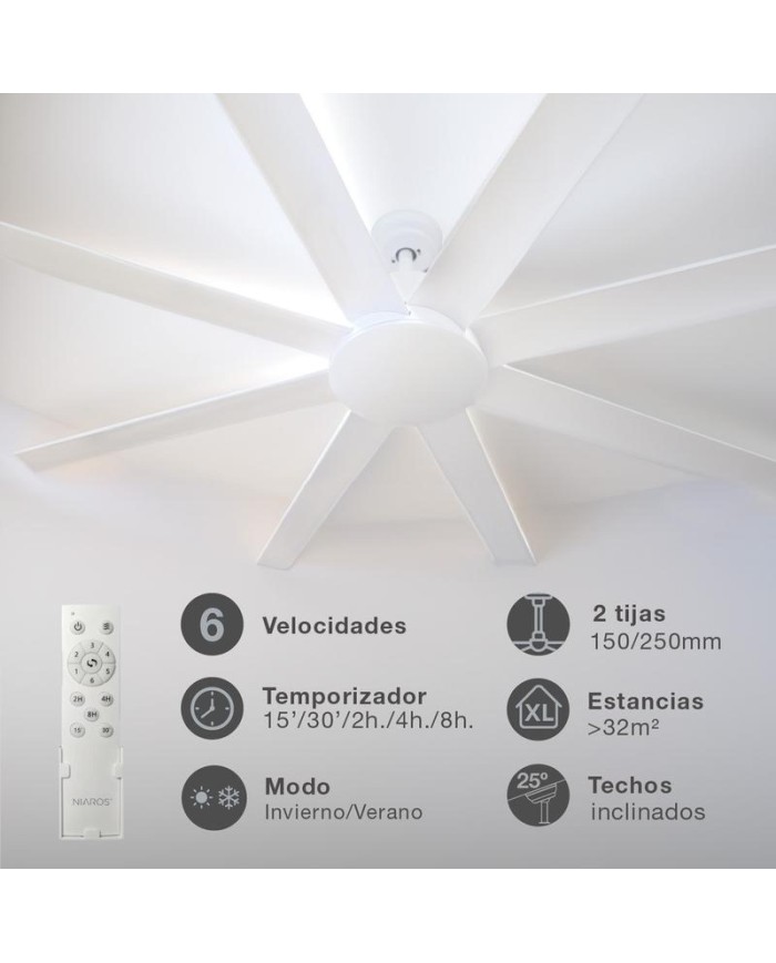 VENTILADOR TECHO 49W.165CM.BLANCO GSC
