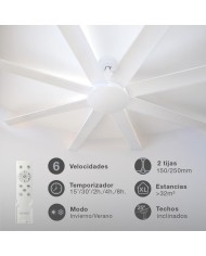 VENTILADOR TECHO 49W.165CM.BLANCO GSC