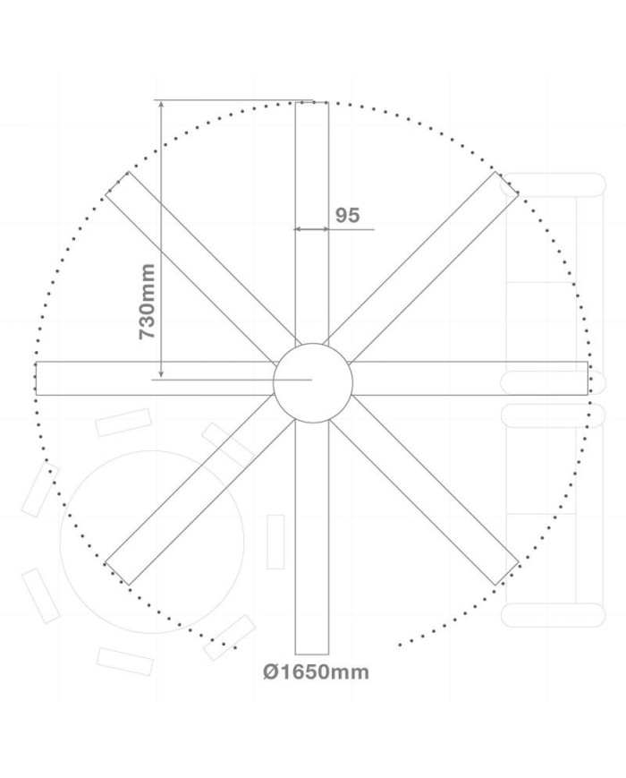 VENTILADOR TECHO 49W.165CM.BLANCO GSC