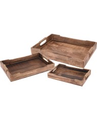 SET 3 BANDEJAS MADERA 39/26 CM. KOOPMAN