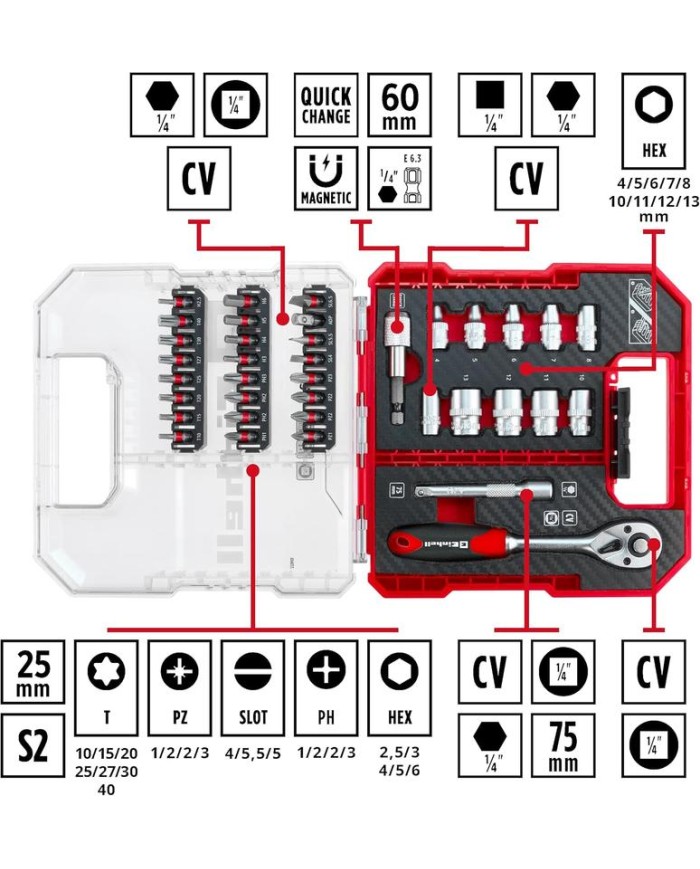 JUEGO PUNTAS ATORNILLAR 37PZAS. EINHELL