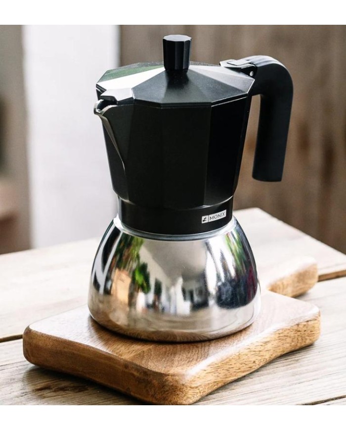 CAFETERA INDUCTION INOX BLACK  6T MONIX