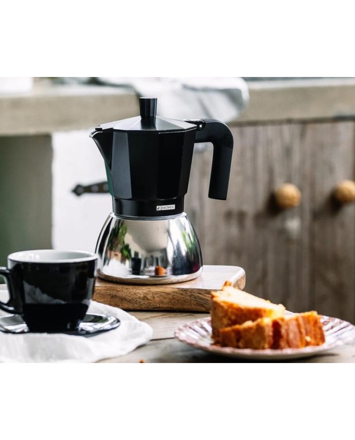 CAFETERA INDUCTION INOX BLACK  6T MONIX
