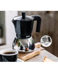CAFETERA INDUCTION INOX BLACK  6T MONIX