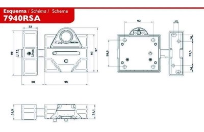 CERROJO LINCE 7940-RSA CM PASADOR ALARMA