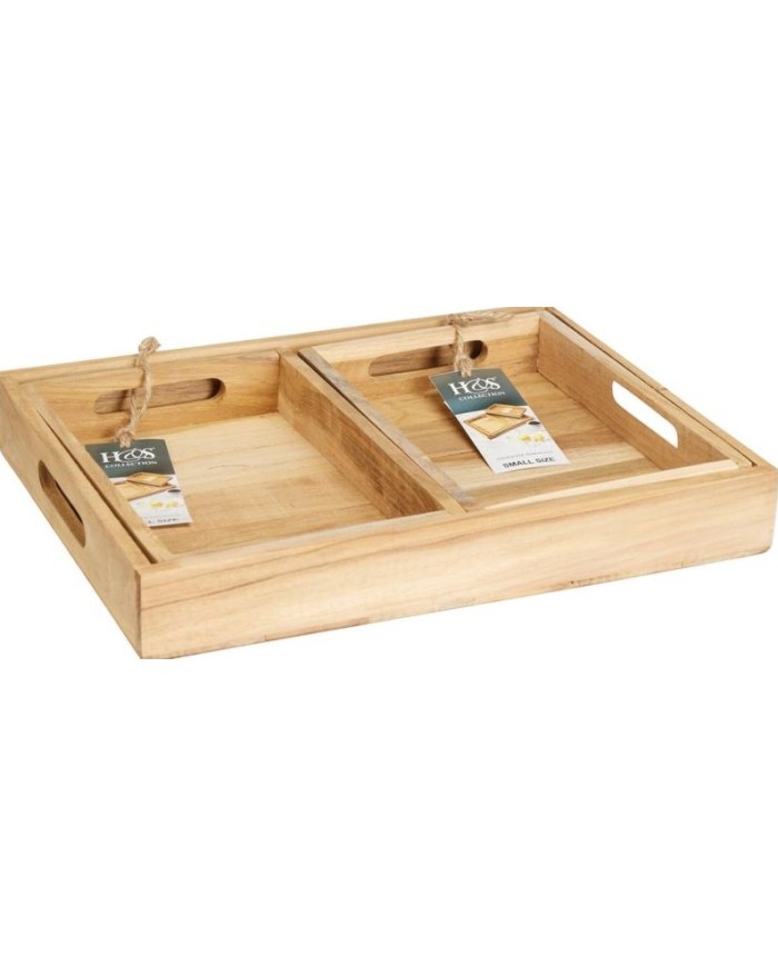 SET 3 BANDEJAS MADERA 39/26 CM. KOOPMAN