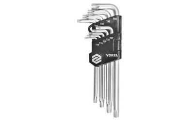 LLAVE TORX LARGA VOREL 9 PZS. T10-T40