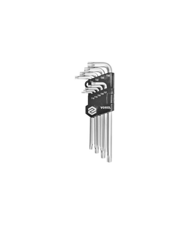 LLAVE TORX LARGA VOREL 9 PZS. T10-T40