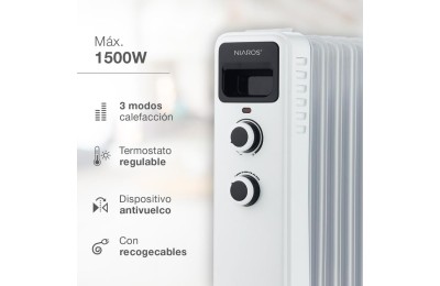 RADIADOR DE ACEITE 7 ELEMENTOS 1200W GSC.