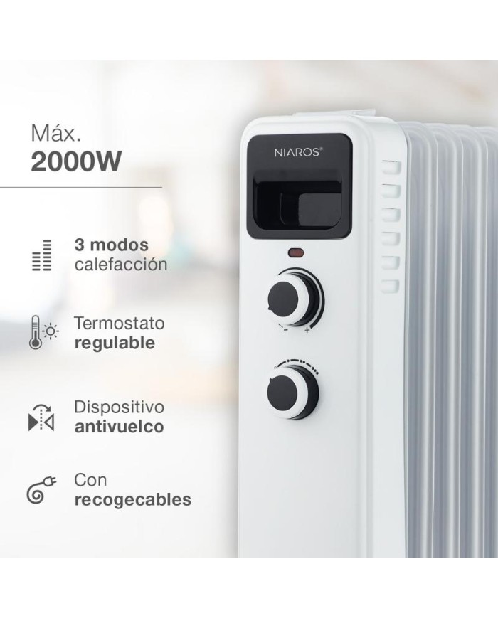 RADIADOR DE ACEITE 9 ELEMENTOS 2000W GSC.