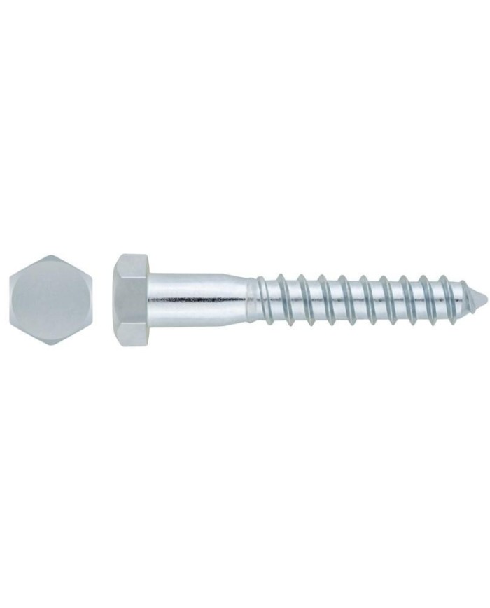 TIRAFONDO CABEZA HEXA.  7 X 80 ZINCADO