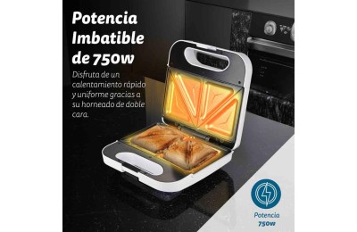 SANDWICHERA CUADRADA DOBLE 750W. GRUNKEL