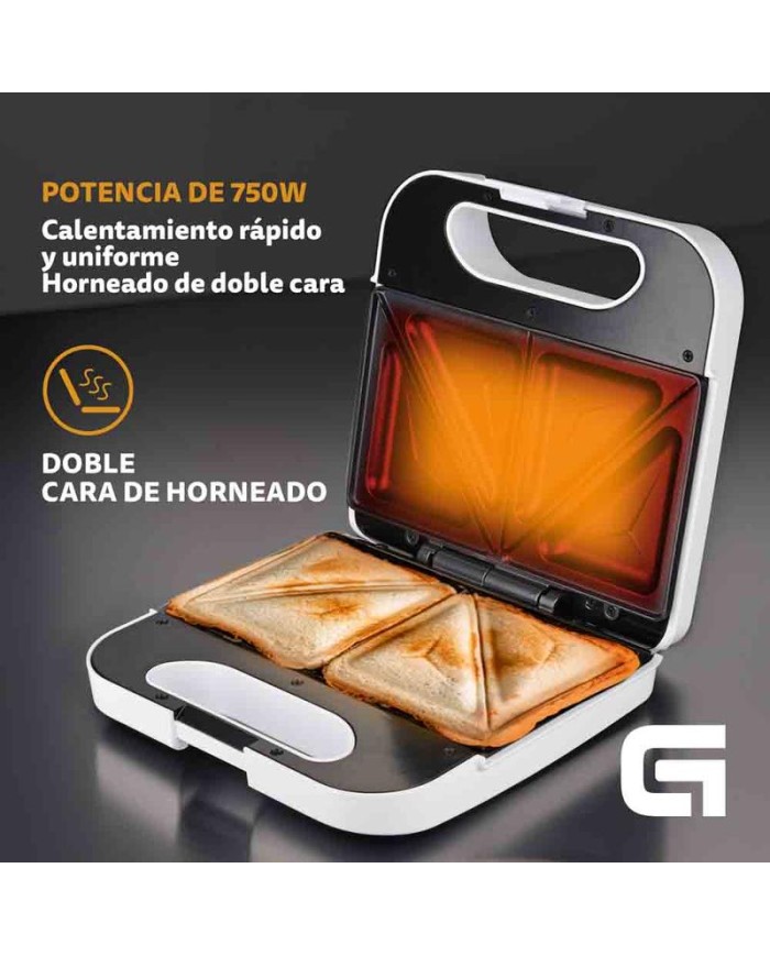 SANDWICHERA CUADRADA DOBLE 750W. GRUNKEL