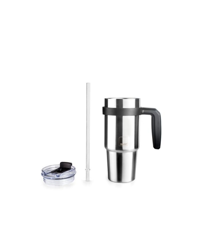 VASO TERMO IBILI CON ASA Y PAJITA 580 ML.