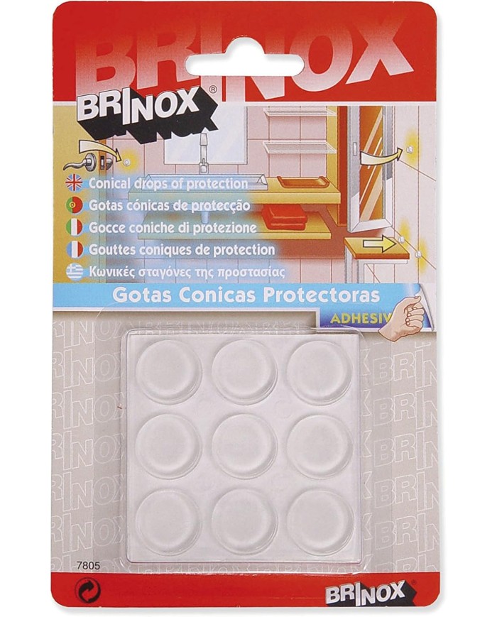 GOTAS ADHESIVAS BRINOX PLANAS 17X3MM. B/9PZS.