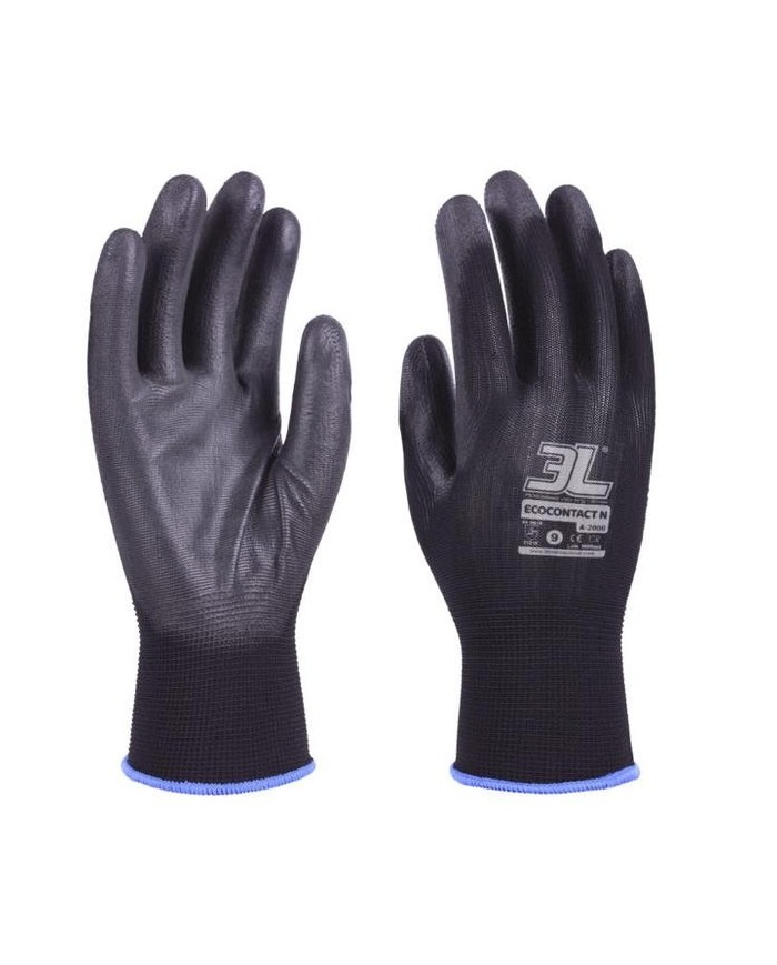 GUANTES POLIURETANO NEGRO T-10