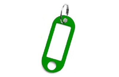 PORTAETIQUETAS LLAVERO JMA VERDE