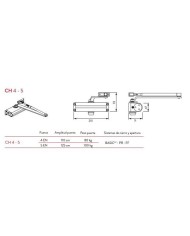 CIERRAPUERTAS CH 4-5-PR PLATA JUSTOR (HOJA 125CM-100 KG)