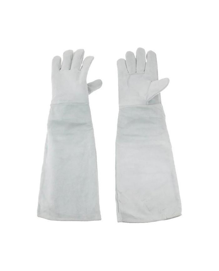 GUANTES PIEL GRIS LARGO T-10