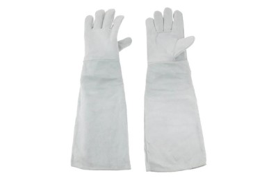 GUANTES PIEL GRIS LARGO T- 9