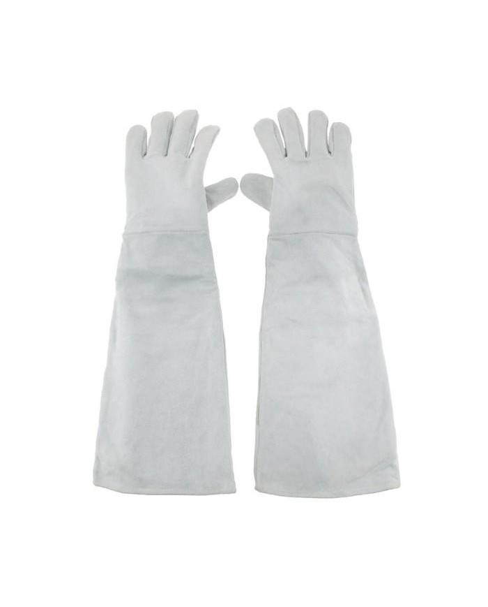 GUANTES PIEL GRIS LARGO T- 9