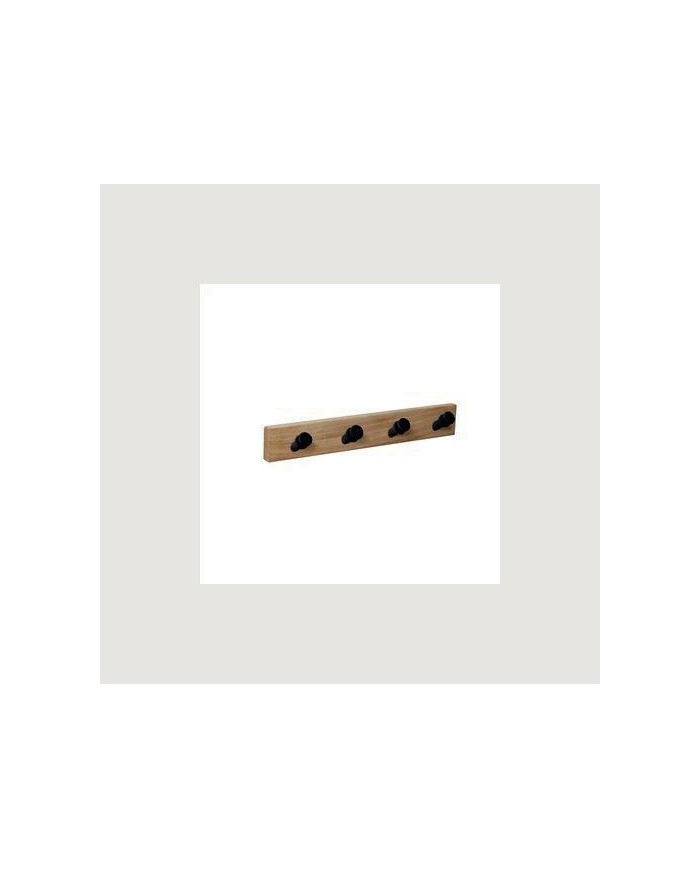 PERCHA NATURAL NESU 4 POMOS INCLINADOS NEGROS