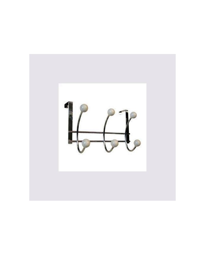 PERCHA PUERTA NESU CROMADA PORCELANA BLANCA
