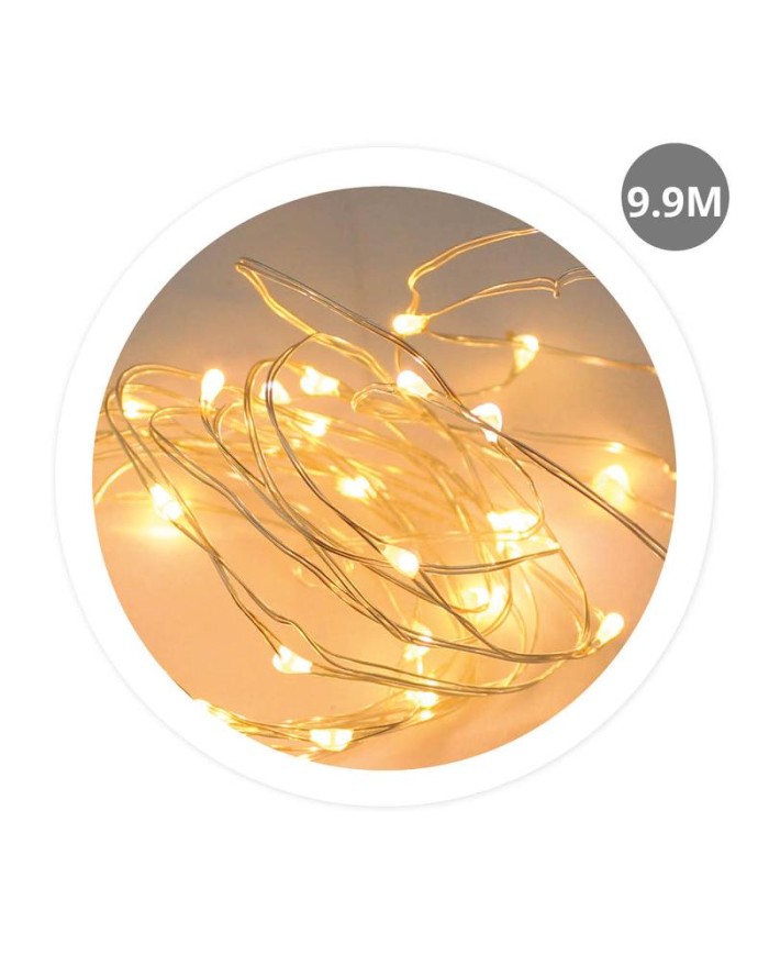 GUIRNALDA LED ALAMBRE 9'9MTS. GSC 8 FUNCIONES LUZ CALIDA