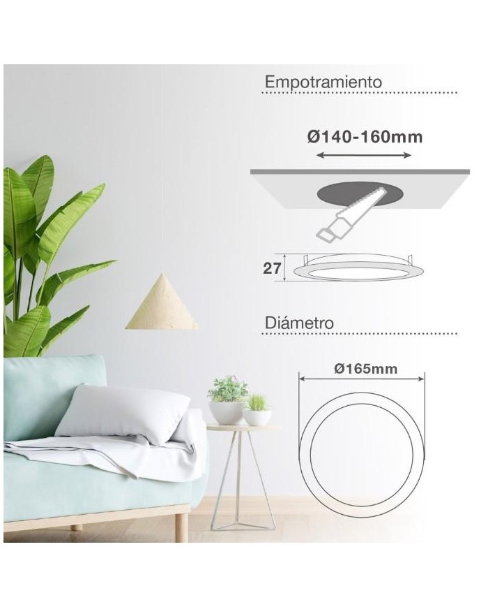 DOWN CIRC.EMPOT.GSC 12W 6500K BLANCO 16,